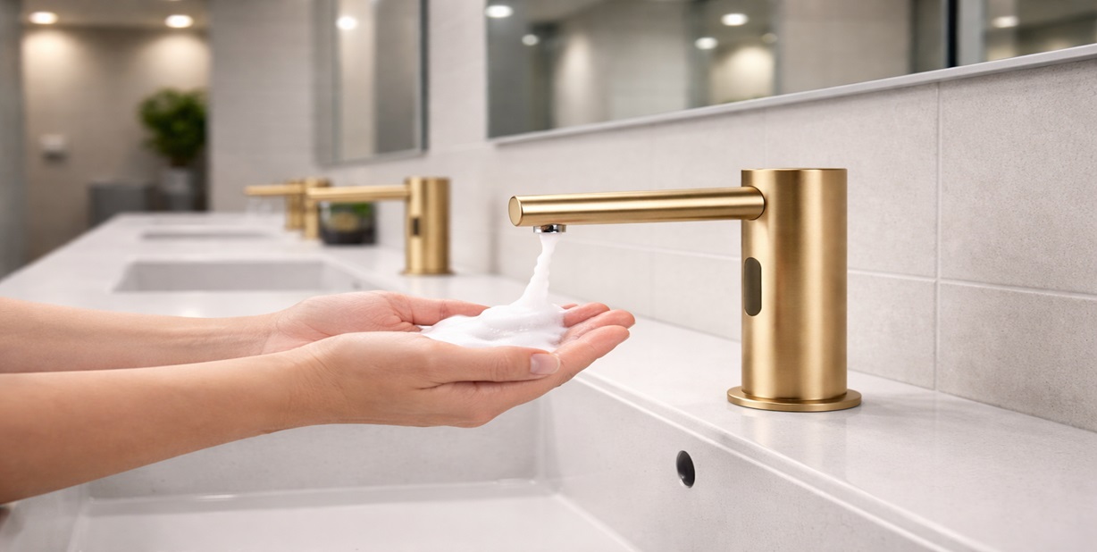 Automatic Sink Soap Dispenser FS9070DP by FontanaShowers for commercial bathroom countertops